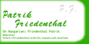 patrik friedenthal business card